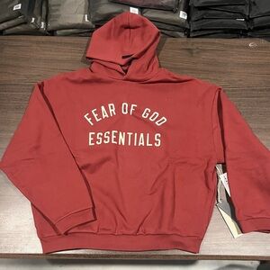 Fear of God Essentials Red Hoodie
